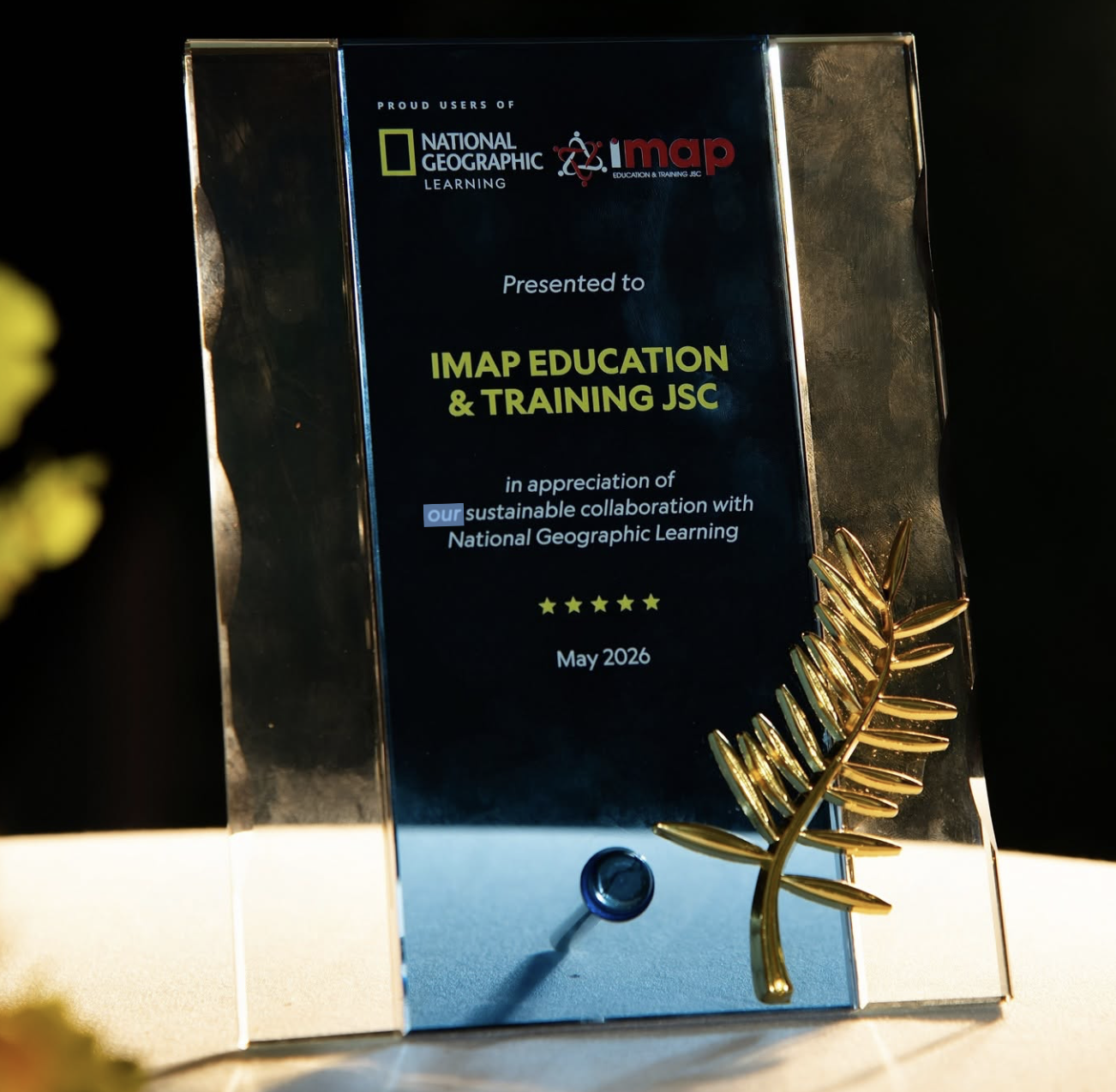 IMAP NHẬN GIẢI THƯỞNG HỢP TÁC BỀN VỮNG CÙNG NATIONAL GEOGRAPHIC LEARNING