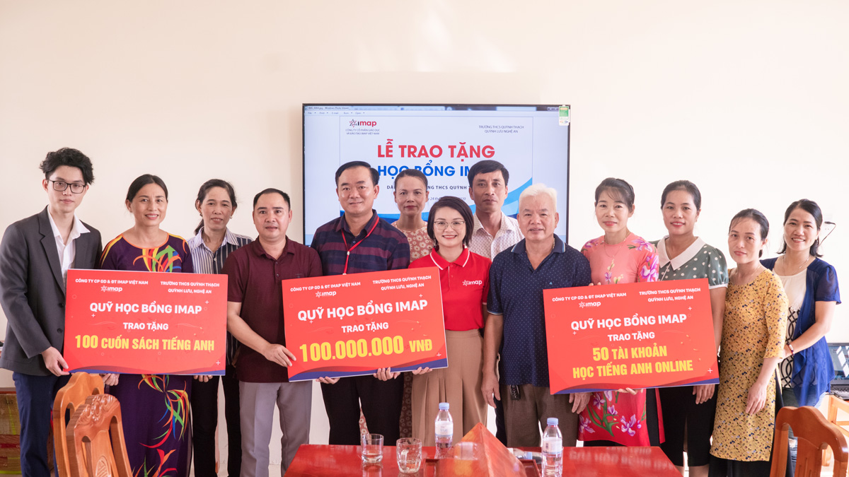 IMAP trao tặng 100.000.000Đ cùng nhiều học bổng có giá trị đến trường THCS Quỳnh Thạch, Quỳnh Lưu, Nghệ An 